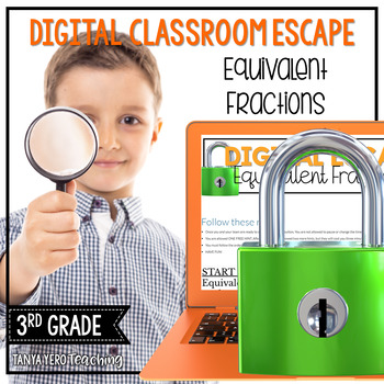 Preview of 3rd Grade Math Digital Escape Room | Equivalent Fractions 3.NF.3