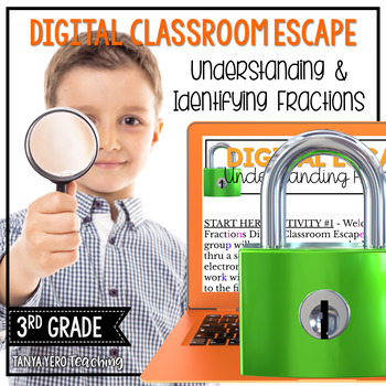 Preview of 3rd Grade Math Digital Escape Room Understanding Fractions 3.NF.1