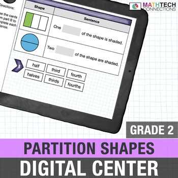 Preview of 2nd Grade Partitioning Shapes Google Classroom Activities - Digital Guided Math