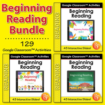 Preview of BEGINNING READING BUNDLE:  Grades 1 - 3 - 129 Fun Google Digital Resource