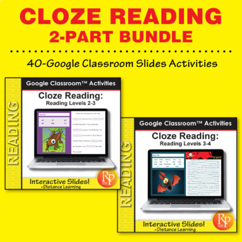 Preview of Cloze Reading Comprehension -  Google Digital Resource Activities and Questions