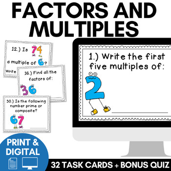 Preview of Factors and Multiples Digital Task Cards