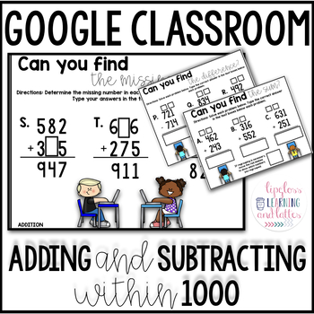 Preview of 3 Digit Addition and Subtraction for Google Classroom