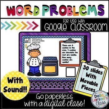 Preview of Google Classroom Addition and Subtraction Word Problems  