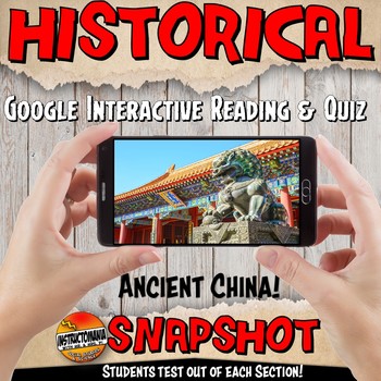 Preview of Google Classroom Ancient China Snapshot Interactive Reading With Google Slides