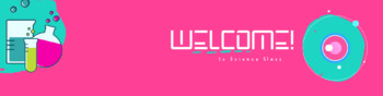 Preview of Google Classroom Animated Science Welcome Header in pink