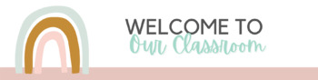 Preview of Google Classroom Banner- Boho Rainbow Pastel