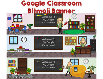 Google Classroom Banner Classroom Setting -Bitmoji by ...