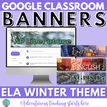 Preview of Google Classroom Banner Images {WINTER THEME - English Language Arts}