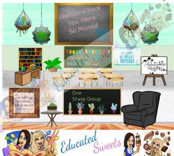Google Classroom Banner With Cactus Welcome Bitmoji 4 Different