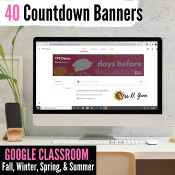Summer Countdown Banner Distancelearning Virtual Google Classroom