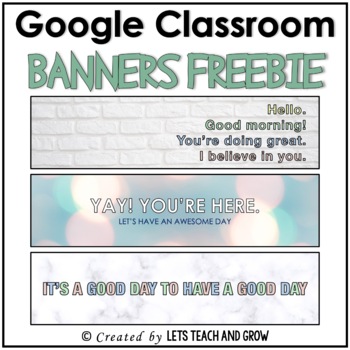 Preview of Google Classroom Banners | FREEBIE | Pastel Positive Quotes and Affirmations