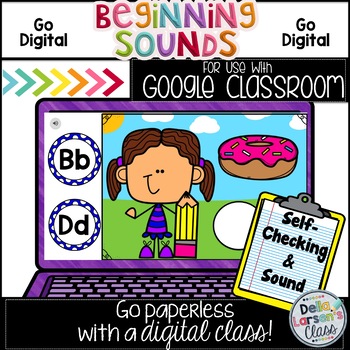 Preview of Google Classroom  Beginning Sounds with EASEL Assessment