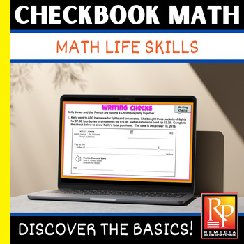 Preview of CHECKBOOK MATH: Life Skills Activities- Banking & Word Problems Digital Resource