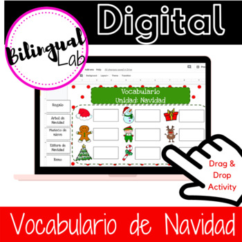 Preview of Vocabulario de Navidad para Google Classroom- Spanish/ Espanol