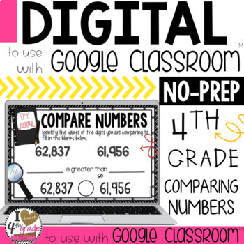 Preview of Google Classroom Compare Numbers 