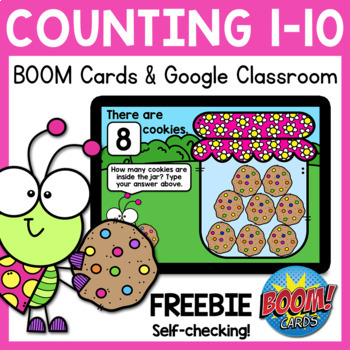 Preview of FREEBIE Counting 1-10 BOOM Cards and Google Classroom Distance Learning