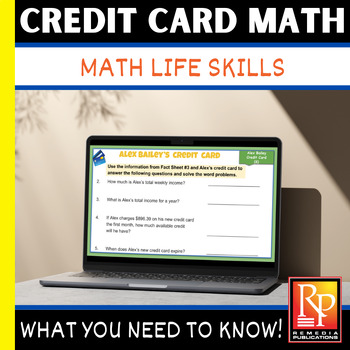 Preview of Financial Literacy - CREDIT CARD MATH Banking Word Problems - Digital Resource