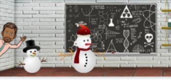 Preview of Google Classroom Customizable Bitmogi Header: Science Snowman Winter!