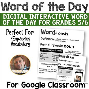 Preview of Google Classroom DIGITAL Word of the Day: Grades 5/6