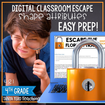 Preview of 4th Grade Math Digital Escape Room Shapes 4.G.1 DISTANCE LEARNING