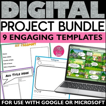 Preview of Research Templates Google Classroom Digital Projects Elementary Activities Comic