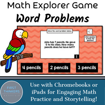 Preview of Addition and Subtraction Word Problems Google Slides PowerPoint Math Game