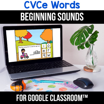 Preview of FREE Google Classroom Distance Learning CVCe Word Worksheets Digital Learning