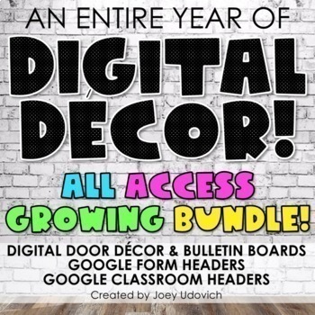 Preview of Google Classroom Distance Learning Decor: BUNDLE! (NOT PRINTABLE)