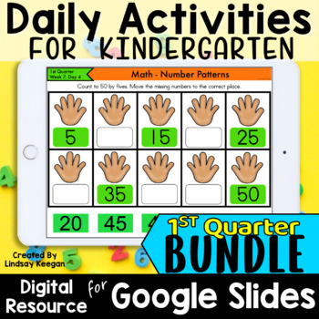 Preview of Google Classroom Digital Kindergarten Activities 1st Quarter BUNDLE