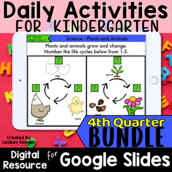 Preview of Google Slides Digital Activities for Kindergarten 4th Quarter BUNDLE