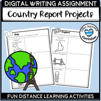 Preview of Google Classroom Distance Learning Writing Country Report