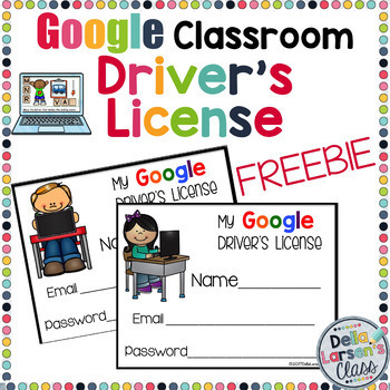 Preview of Google Classroom EDITABLE driver's license FREEBIE