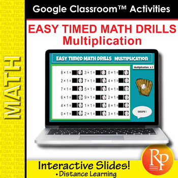 Preview of Multiplication Math Facts Drills! Fun, Self-Checking Format | GOOGLE Activities