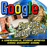 Europe Physical Geography Lesson Set, Map Activity, & Quiz