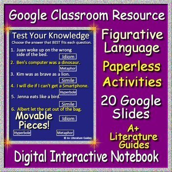 Preview of Figurative Language Interactive Notebook - Digital for Google Classroom