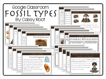 Preview of Google Classroom Fossil Types Activity (Distance Learning)