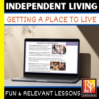 Preview of GETTING A PLACE TO LIVE - Life Skills Independent Living - Apartment - Lease