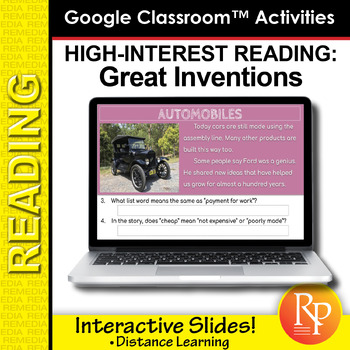 Preview of Great Inventions: Hi/Lo Reading - Inventors - Short Passages - GOOGLE Activities