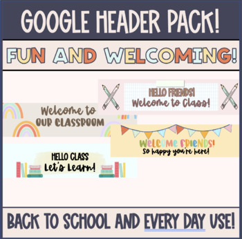 Preview of Google Classroom Header Bundle! 4 Included!