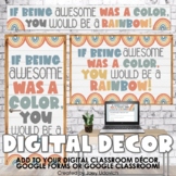 Google Classroom Header & Digital Decor Bundle: Rainbow (N