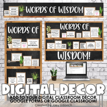 Preview of Google Classroom Header & Digital Decor Bundle: Wisdom Theme (NOT PRINTABLE)