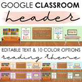 Google Classroom Header: Reading/Books Virtual Classroom Scene