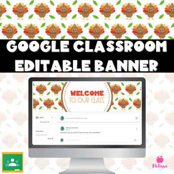 Preview of Google Classroom Header, Thanksgiving Banners, Thanksgiving Google Classroom