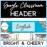 Google Classroom Header for English (Blue and Grey With Wo