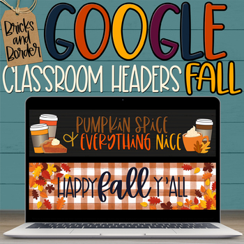 Preview of Fall Autumn Halloween Google Classroom Headers BUNDLE