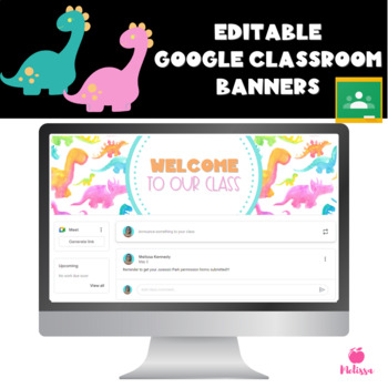 Preview of Google Classroom Headers | Dinosaur Banners