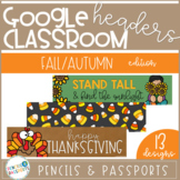 Google Classroom Headers Distance Learning Banners: Fall/A