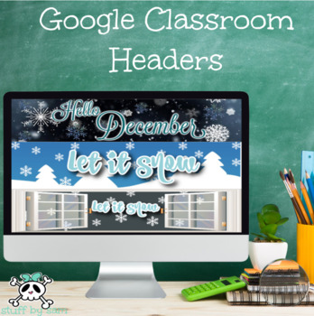 Headers For Google Classroom WINTER THEME (editable), 59% OFF