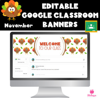 Preview of Google Classroom Headers | Fall Banner | Thanksgiving Banners 
